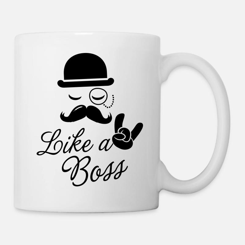 Drôle Like a boss meme slogan humour avec la - Mug blanc - blanc