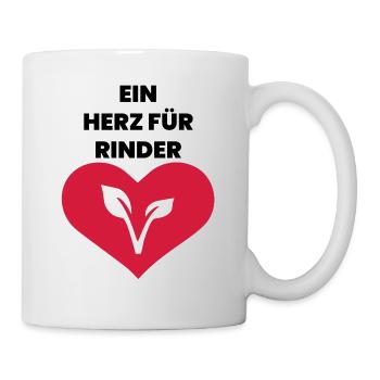 cooler Spruch vegan Rinder Herz Geschenk - Tasse - Weiß - Rechts