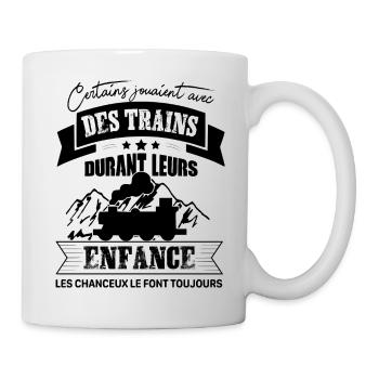 Zug Shirt • Zugfahrer • Lucky Gifts - Tasse - Weiß - Rechts