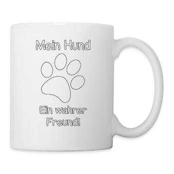 Mon chien - Un vrai ami - Patte de chien - Mug blanc - blanc - Droite
