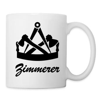 Zimmerer Wappen Zimmermann Zunftzeichen Werkzeug - Tasse - Weiß - Rechts