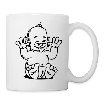 Baby macht Grimasse - Ätsch - Tasse - Weiß - Rechts