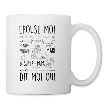 heirate mich - Tasse - Weiß - Rechts