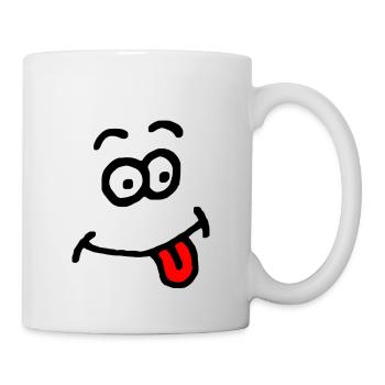 Comic-Gesicht albern - Tasse - Weiß - Rechts