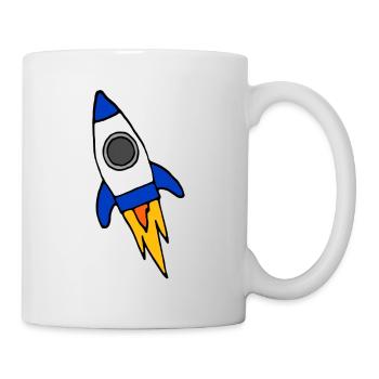 Blaue Rakete Comic - Tasse - Weiß - Rechts