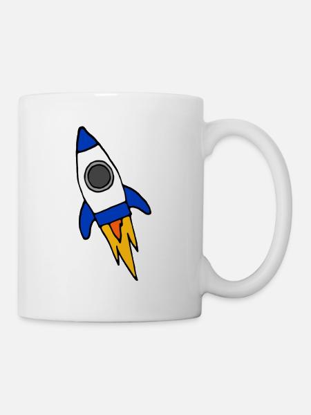 Blaue Rakete Comic - Tasse - Weiß
