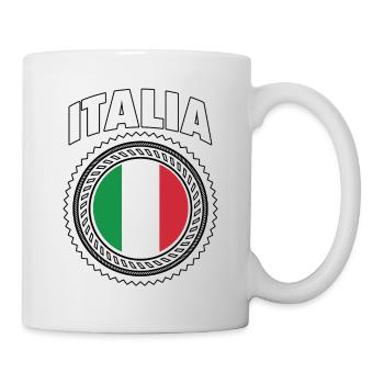Italien Wappen Fußball Sport Geschenk - Tasse - Weiß - Rechts