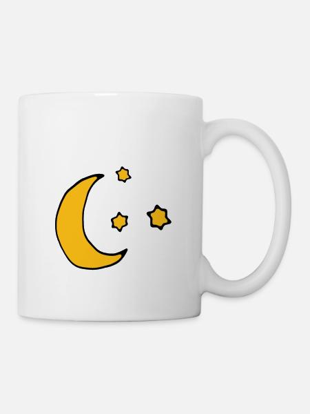 moon and stars - Mug - white