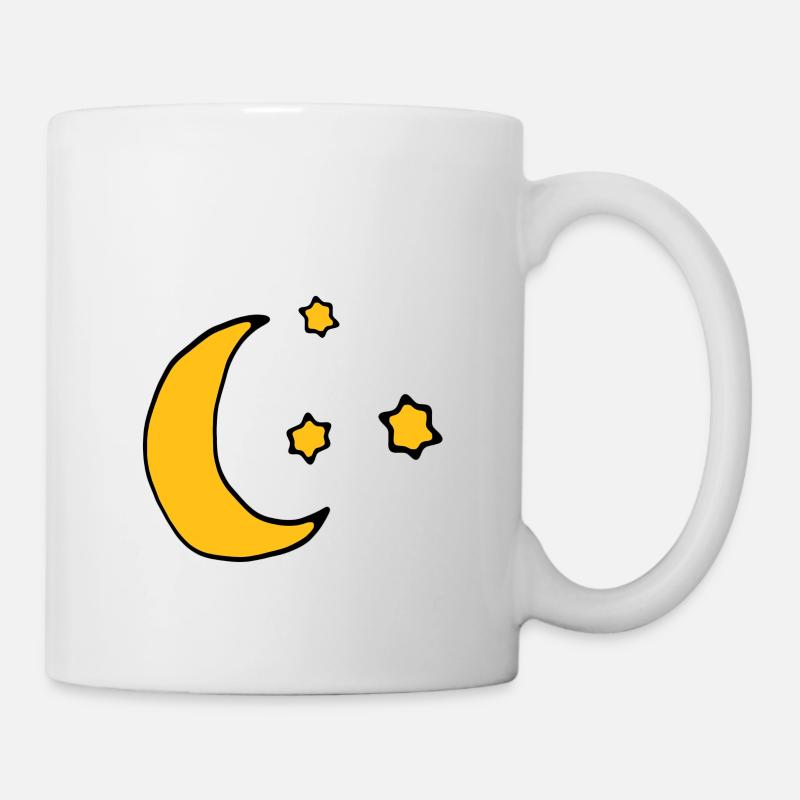 Lune et étoiles - Mug blanc - blanc