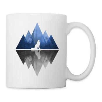 Wolf Abstract Geometry Nature Mountains - Mug - white - Right