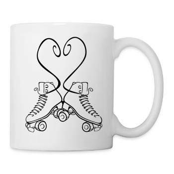 Rollkunstlauf Love Schnürsenkel Herz - Tasse - Weiß - Rechts