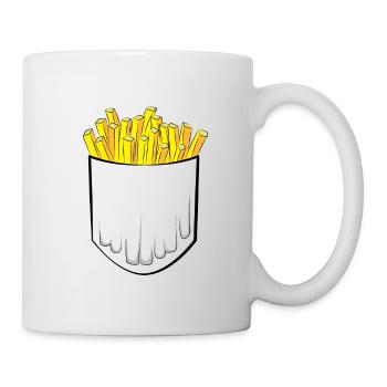 French Fries Pommes Pocket Fast Food Geschenk - Tasse - Weiß - Rechts