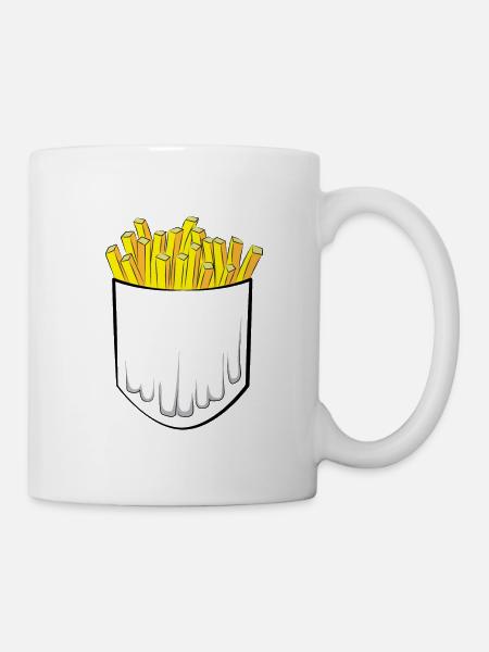 French Fries Pommes Pocket Fast Food Geschenk - Tasse - Weiß