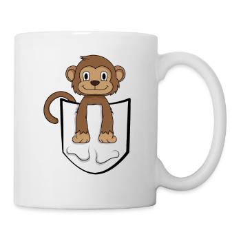 Funny Monkey in Pocket Pocket Gift Idea - Mug - white - Right
