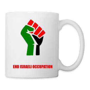 Free Palestine end Israeli Occupation - Mug - white - Right