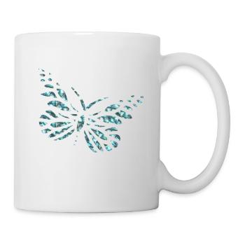 Juwelen Schmetterling - feminines Design abstrakt - Tasse - Weiß - Rechts