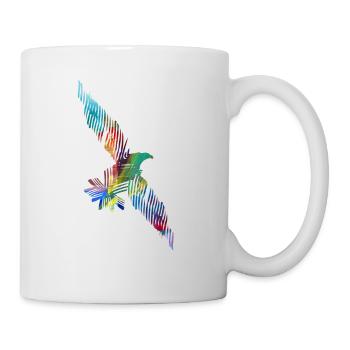 adler stencil bunt - Tasse - Weiß - Rechts