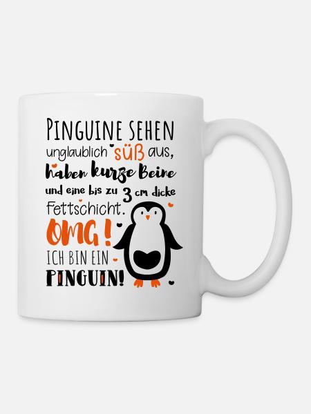 Drôle de penguin régime dick animal gras renard cadeau - Mug blanc - blanc