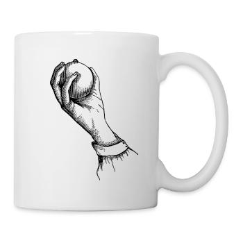 Main avec balle - Mug blanc - blanc - Droite