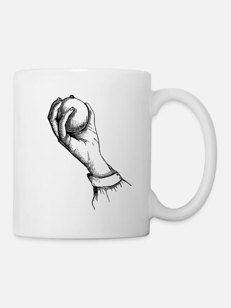 Hand mit Ball - Tasse - Weiß