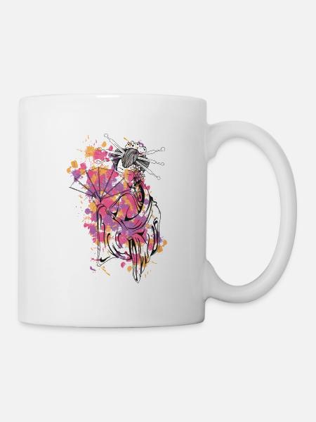 Japanische Frau - Tasse - Weiß