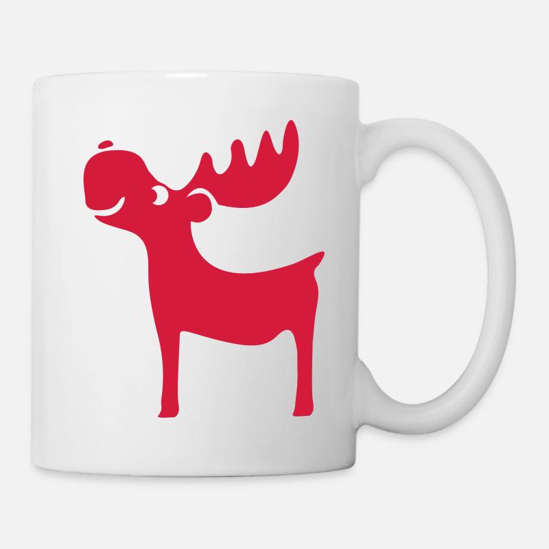 Moose bois de renne cerf noël Rudolf - Mug blanc - blanc