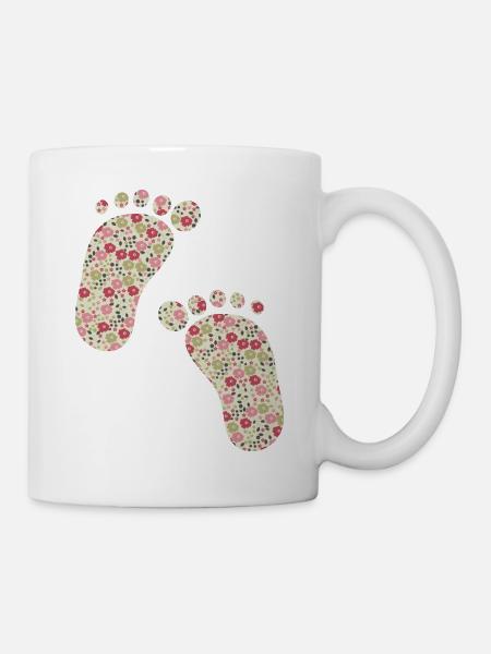Liberty Fußabdrücke rosa - Tasse - Weiß