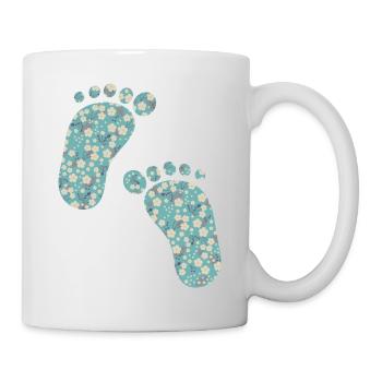 Liberty Fußabdrücke türkis - Tasse - Weiß - Rechts