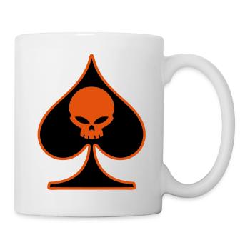 poker skull - Mug blanc - blanc - Droite