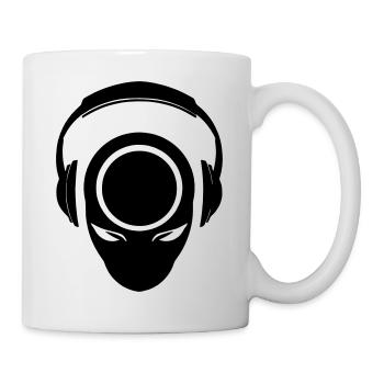 Alien avec un casque Alien avec un casque DJ Part - Mug blanc - blanc - Droite