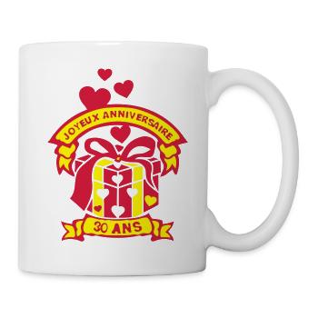 30 ans anniversaire cadeau paquet joyeux - Mug blanc - blanc - Droite