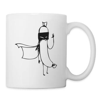 Heldenwurst. Würstchen. Superheld. - Tasse - Weiß - Rechts