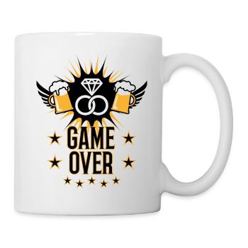 149 Game Over JGA Diamantring Bier - Tasse - Weiß - Rechts