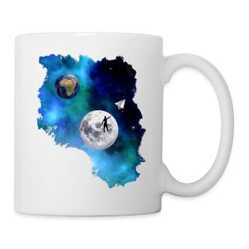 Univers du monde de l'avion en papier lune humaine - Mug blanc - blanc - Droite
