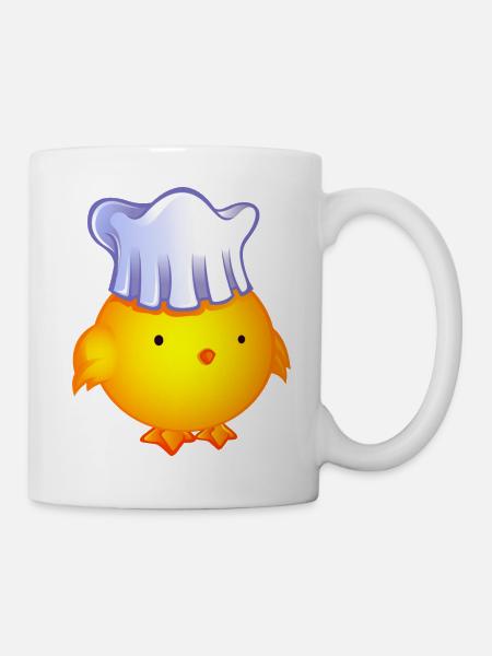 poussin cuisinier.png - Mug blanc - blanc