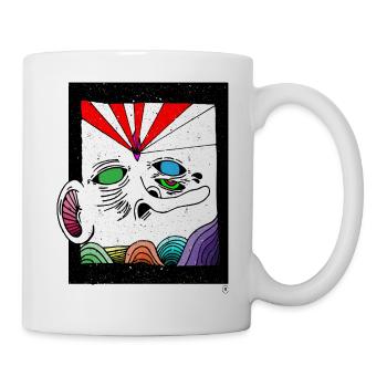 chemise cadeau art visage abstrait - Mug blanc - blanc - Droite