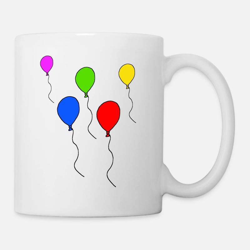 Bunte Luftballons - Tasse - Weiß