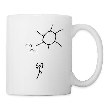 Strich Zeichnung - Tasse - Weiß - Rechts