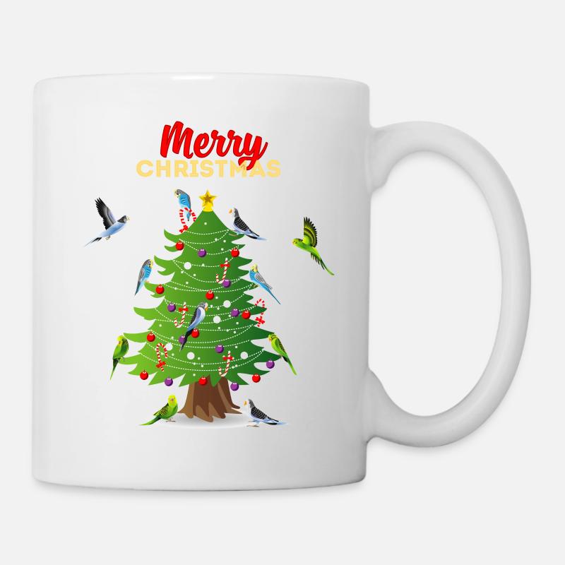 Budgie Christmas tree gift Christmas - Mug - white