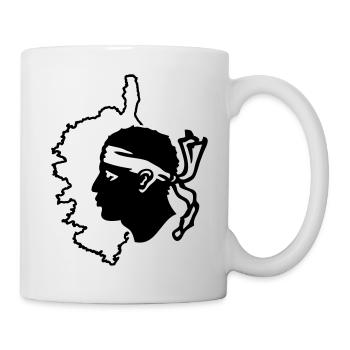 Korsika Karte und Flagge - Tasse - Weiß - Rechts