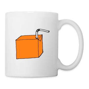 Paquet à boire orange - Mug blanc - blanc - Droite