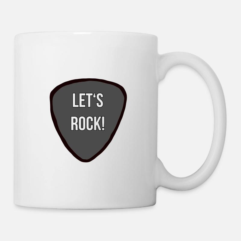 Lets Rock guitar pick - Mug - white