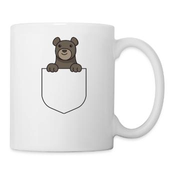 Hemd Tasche Bär Brusttasche Geschenk Bären Brust - Tasse - Weiß - Rechts