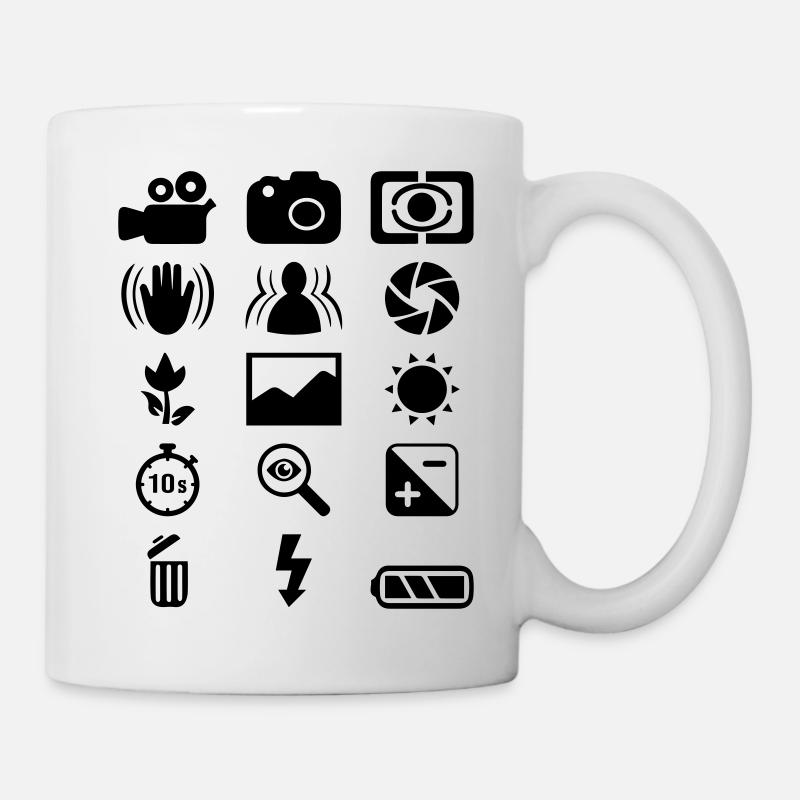 DSLR Camera icon - Mug blanc - blanc