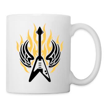 guitar wing flame - Tasse - Weiß - Rechts