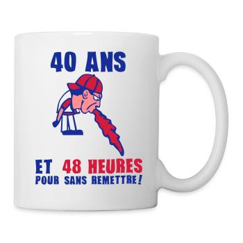 40 ans vomit degueule vomito remettre anniversaire - Mug blanc - blanc - Droite