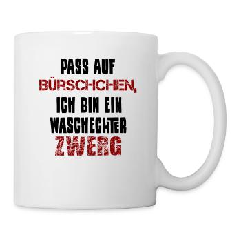 Zwerg klein kleinwüchsig lustig Spruch Kind - Tasse - Weiß - Rechts
