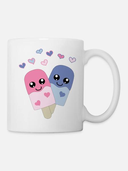 cute ice cream in style - Mug - white