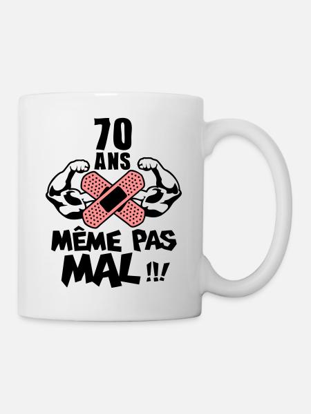 70 ans meme pas mal anniversaire muscle - Mug blanc - blanc