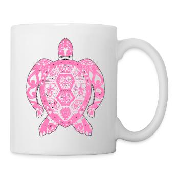 Chemise tortue mosaïque tortue de mer - Mug blanc - blanc - Droite